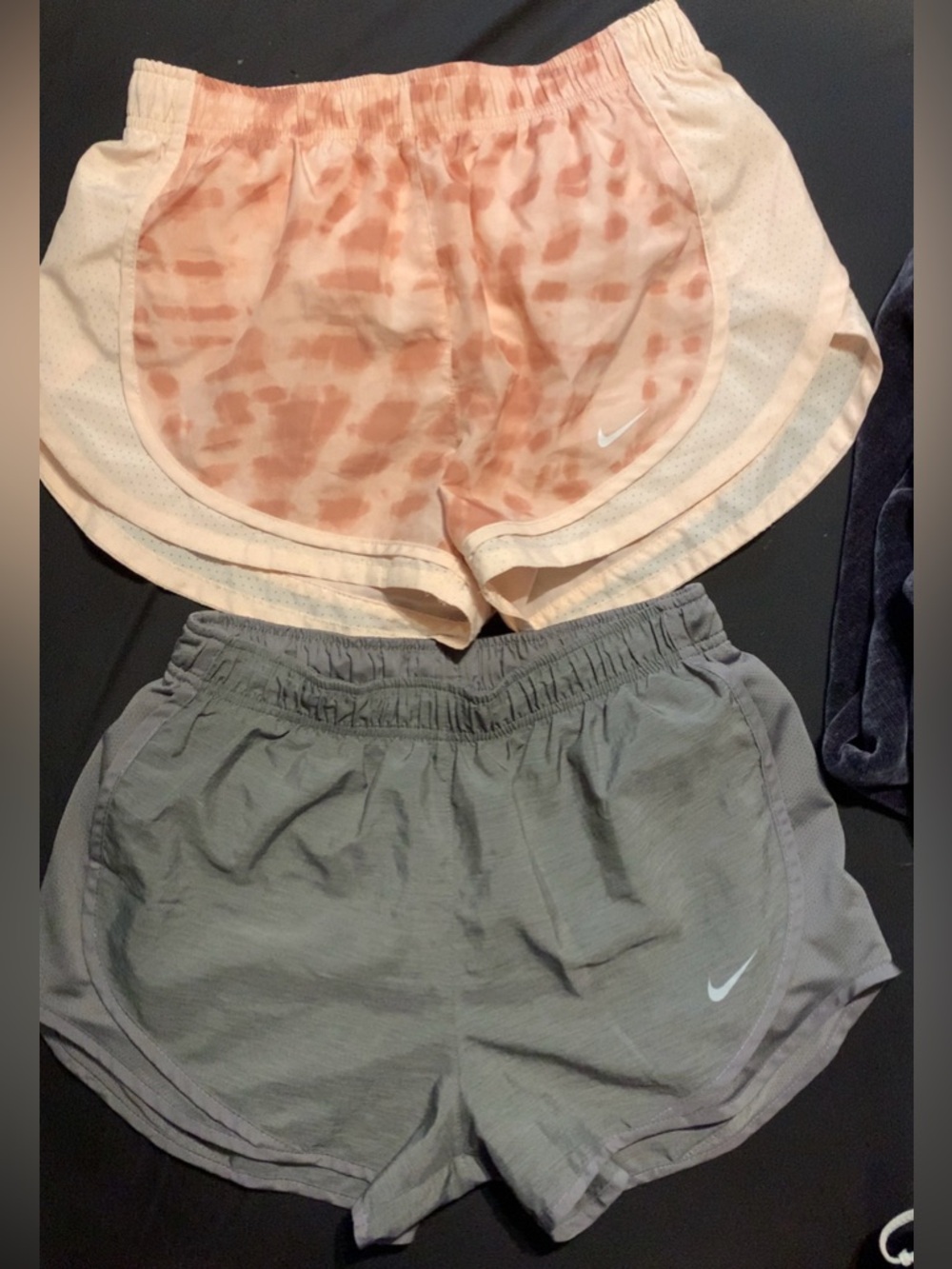 Nike Women’s Athletic Shorts Two-Pack - Peach Tie-Dye & Gray